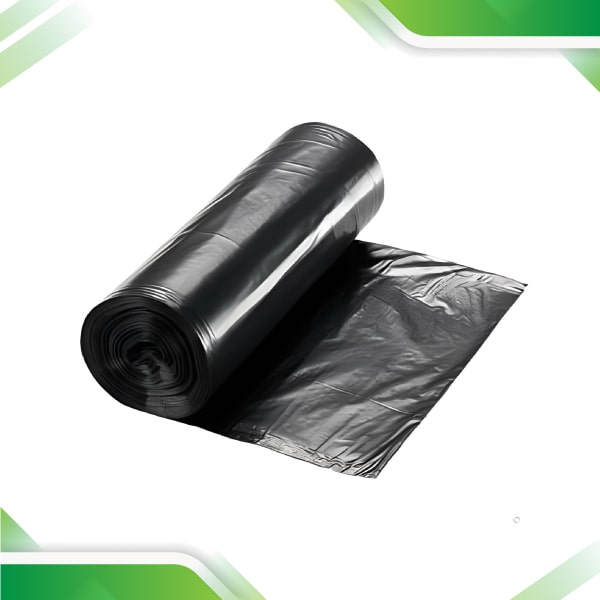 Sustainable and compostable black rolls, offering an eco-conscious choice for various applications.