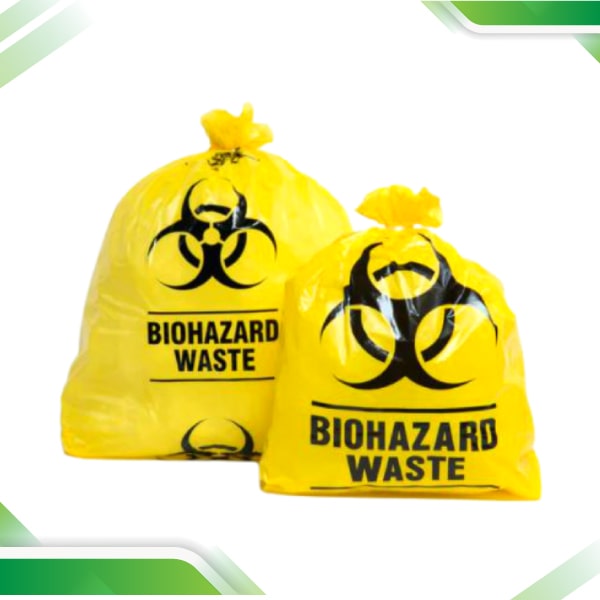 Sustainable and compostable yellow waste bags designed for biomedical use, offering an environmentally conscious solution for healthcare facilities and professionals.