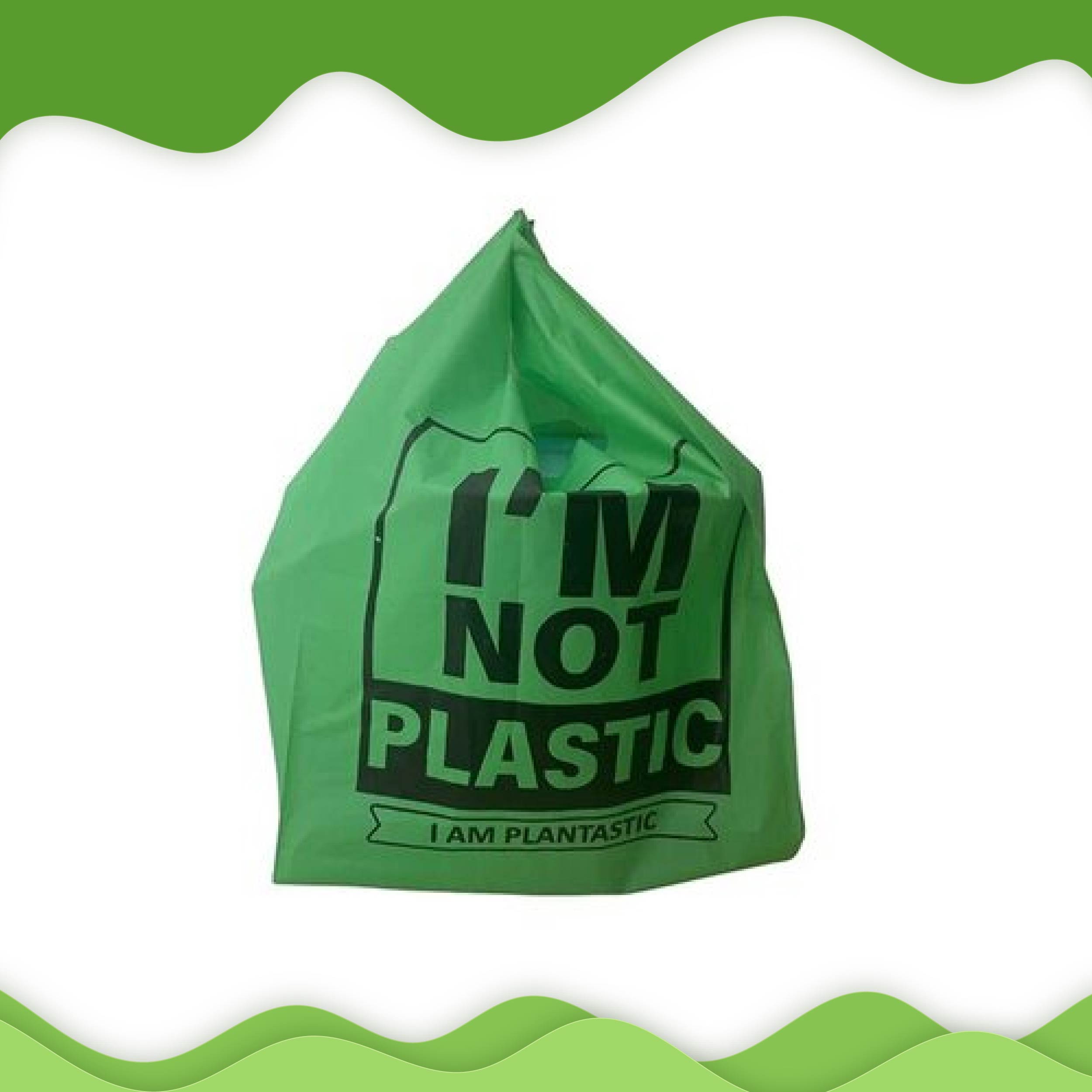 Vibrant and eco-conscious Oxo biodegradable D-cut green bags, offering a stylish and sustainable choice for eco-conscious consumers.