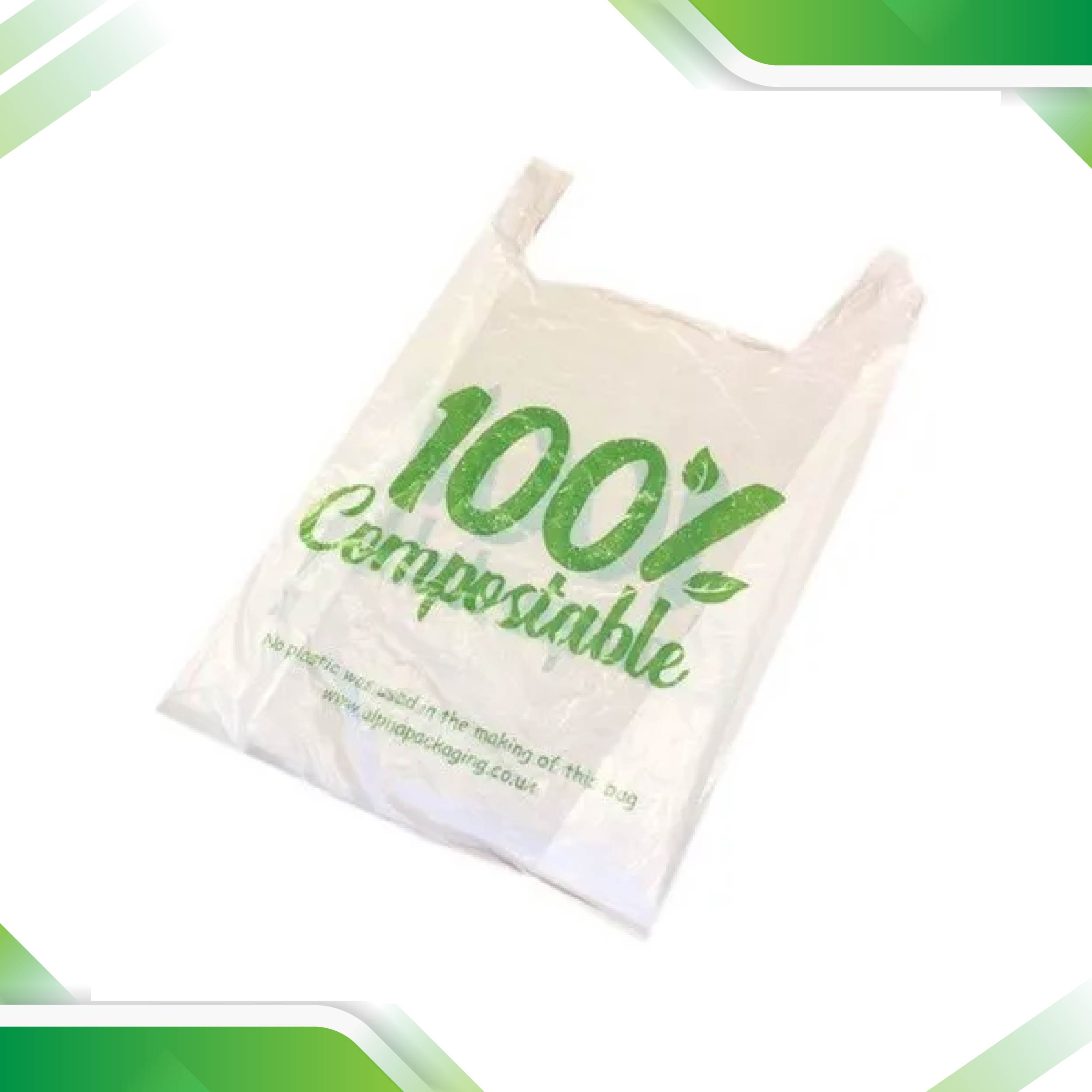 Sustainable U-cut carry bags made from compostable materials, perfect for environmentally conscious shoppers.