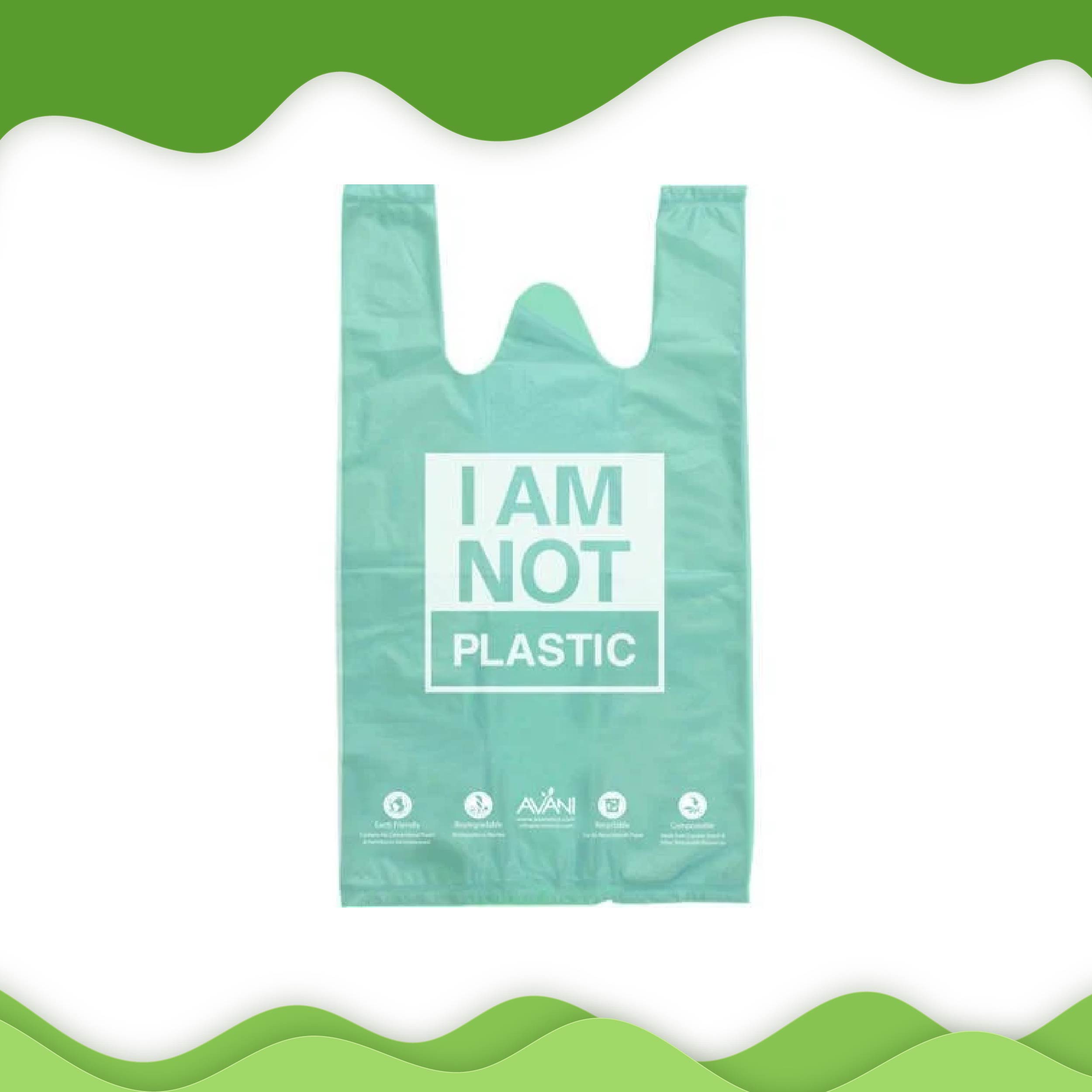 Trendy and sustainable Oxo biodegradable W-cut green bags, providing an eco-conscious option for mindful consumers.
